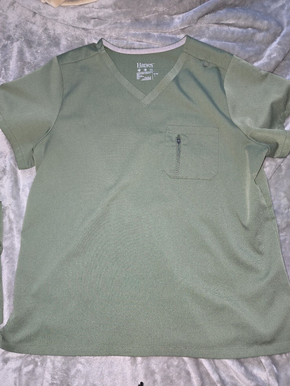 Hanes Women Comfort Fit Scrub Set Olive Green XL Both